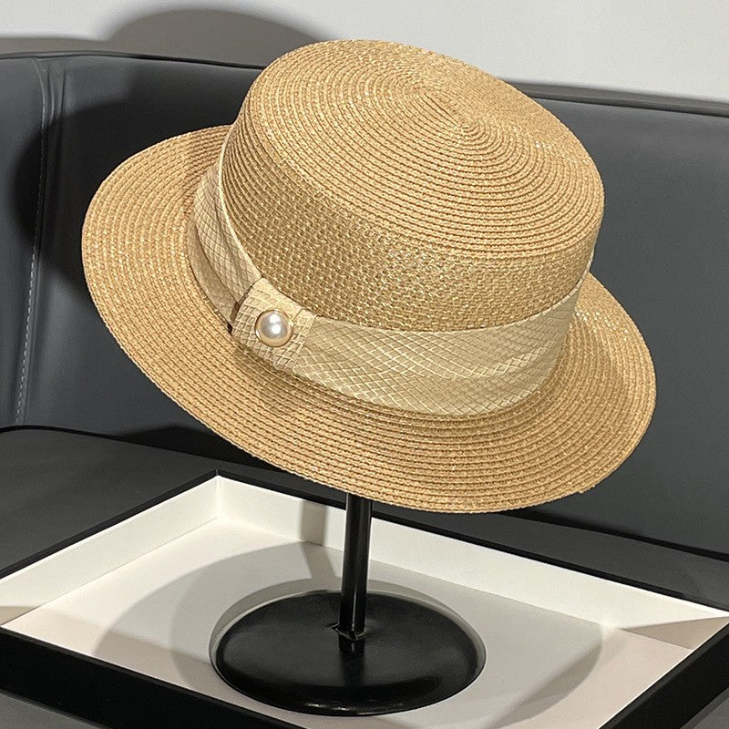 Japanese Style Straw Hat Women's 2023 New Summer French Style Sun-Blocking Straw Hat All-Match Face-Flattering Small Sun Hat