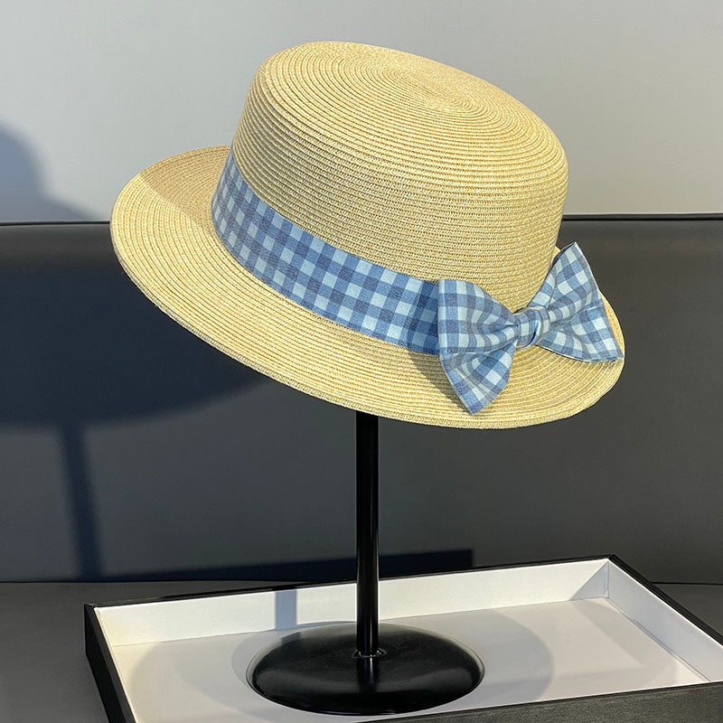 Japanese Style Straw Hat Women's 2023 New Summer French Style Sun-Blocking Straw Hat All-Match Face-Flattering Small Sun Hat