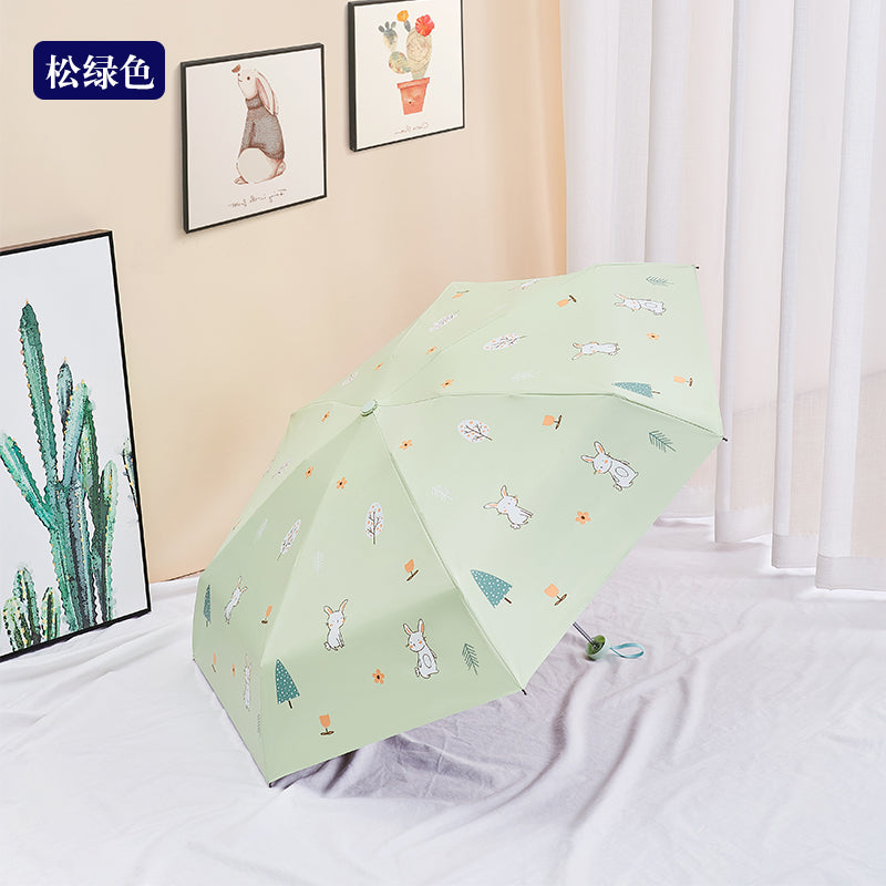 Paradise Ultra-Light Capsule Umbrella Sun Umbrella Umbrella Women's Sunny and Rain Dual-Use Five-Fold Umbrella Sun Protection UV Protection Small Portable