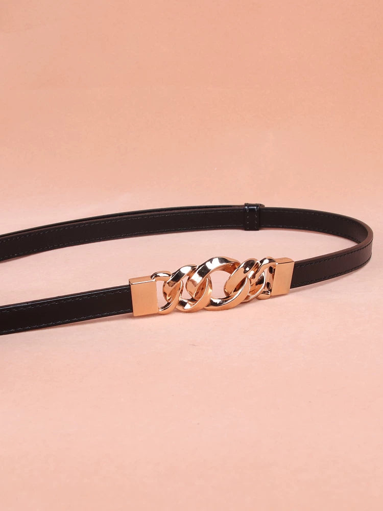 Women's Metal Simplicity Sweater Punch-Free Leather Belt - Jeglowstore