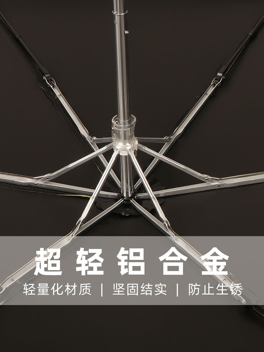 Aluminum Alloy Ultra-Light Portable Compact Foldable Mini Vinyl Sunshade All-Weather Umbrella Sun Protection UV Protection Sun Umbrella for Women