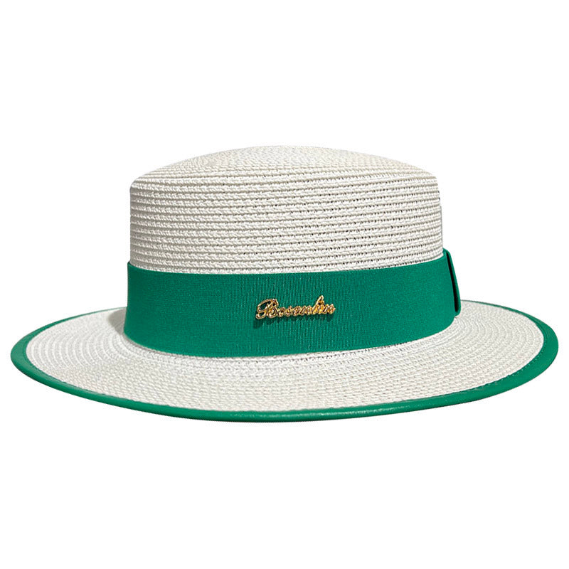 Flat Top Women's Spring/Summer All-Matching Travel Top Hat Strap