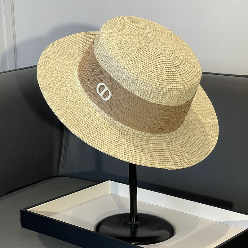 Japanese Style Straw Hat Women's 2023 New Summer French Style Sun-Blocking Straw Hat All-Match Face-Flattering Small Sun Hat