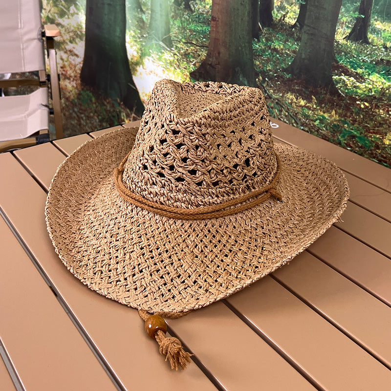 Summer Outing Seaside Beach Hat Outdoor Camping Casual Sun-Proof Sun Hat Female Western Cowboy Straw Hat Men