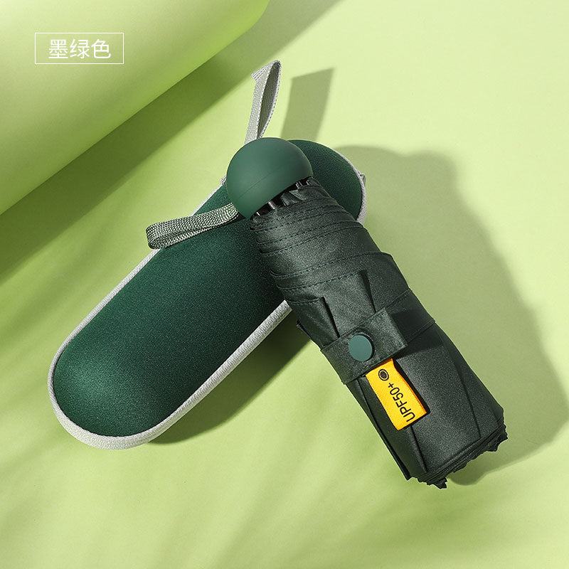 Sun Umbrella Small Sunscreen Anti-UV Women Portable Rain S Umbrella Sunny and Rain Dual-Use Foldable Capsule Five-Fold Umbrella Sunshade