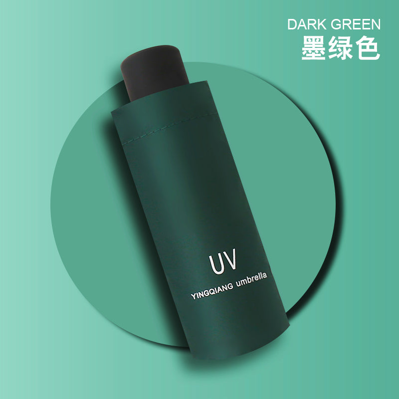 Sun Umbrella Women's Sunny and Rain Dual-Use Sun Protection Anti-UV Umbrella Capsule Small Portable Foldable Black Glue 50% off Sun Umbrella