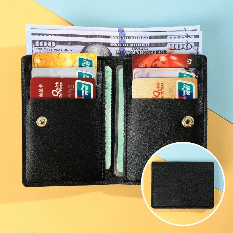 Ultra-Thin Genuine Leather Card Holder Men Driver's License Wallet Small and Simple Multi-Card Card Clip