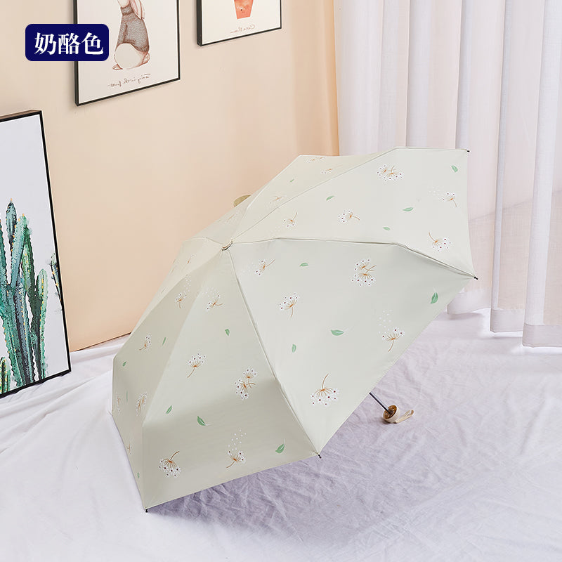 Paradise Ultra-Light Capsule Umbrella Sun Umbrella Umbrella Women's Sunny and Rain Dual-Use Five-Fold Umbrella Sun Protection UV Protection Small Portable
