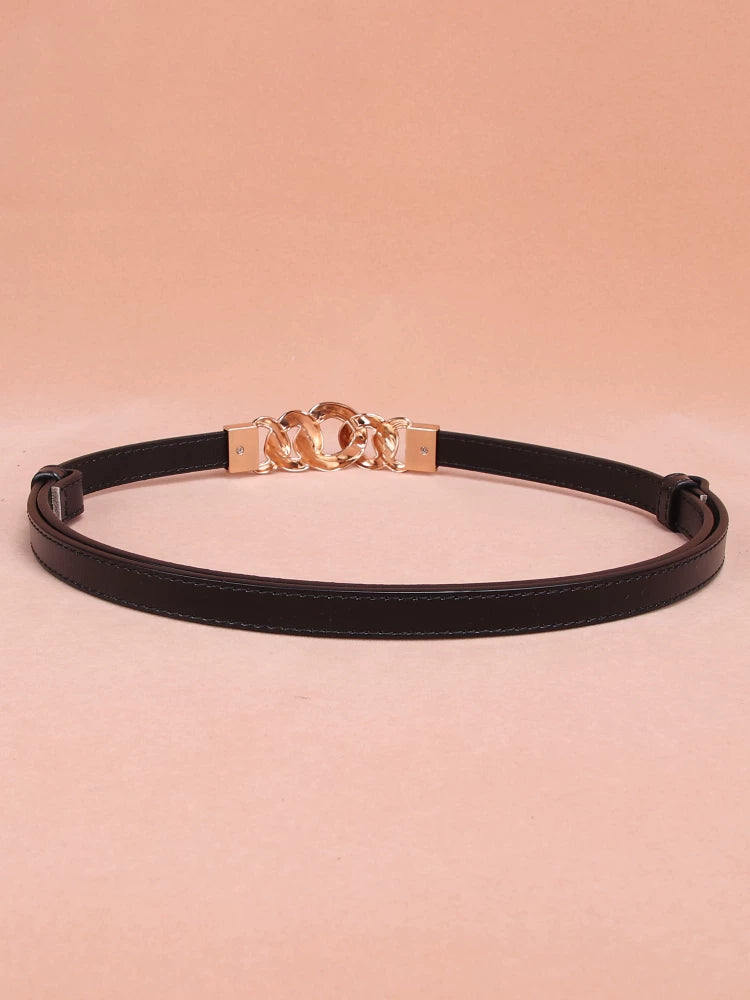 Women's Metal Simplicity Sweater Punch-Free Leather Belt - Jeglowstore