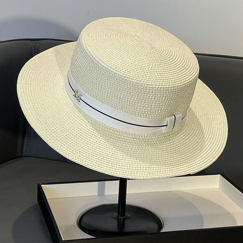 Japanese Style Straw Hat Women's 2023 New Summer French Style Sun-Blocking Straw Hat All-Match Face-Flattering Small Sun Hat