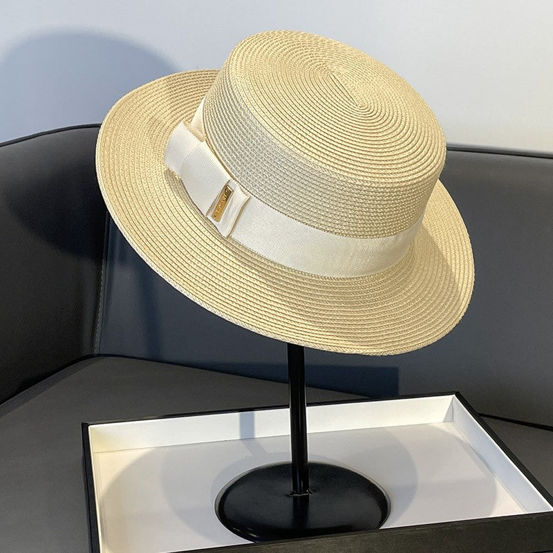 Japanese Style Straw Hat Women's 2023 New Summer French Style Sun-Blocking Straw Hat All-Match Face-Flattering Small Sun Hat
