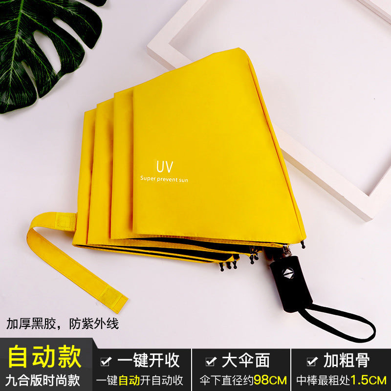 Sun Umbrella Women's Sunny and Rain Dual-Use Sun Protection Anti-UV Umbrella Capsule Small Portable Foldable Black Glue 50% off Sun Umbrella