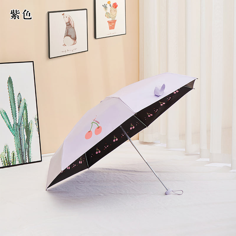 Paradise Ultra-Light Capsule Umbrella Sun Umbrella Umbrella Women's Sunny and Rain Dual-Use Five-Fold Umbrella Sun Protection UV Protection Small Portable