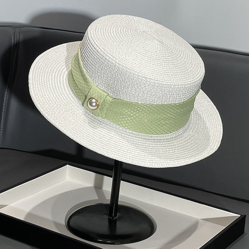 Japanese Style Straw Hat Women's 2023 New Summer French Style Sun-Blocking Straw Hat All-Match Face-Flattering Small Sun Hat