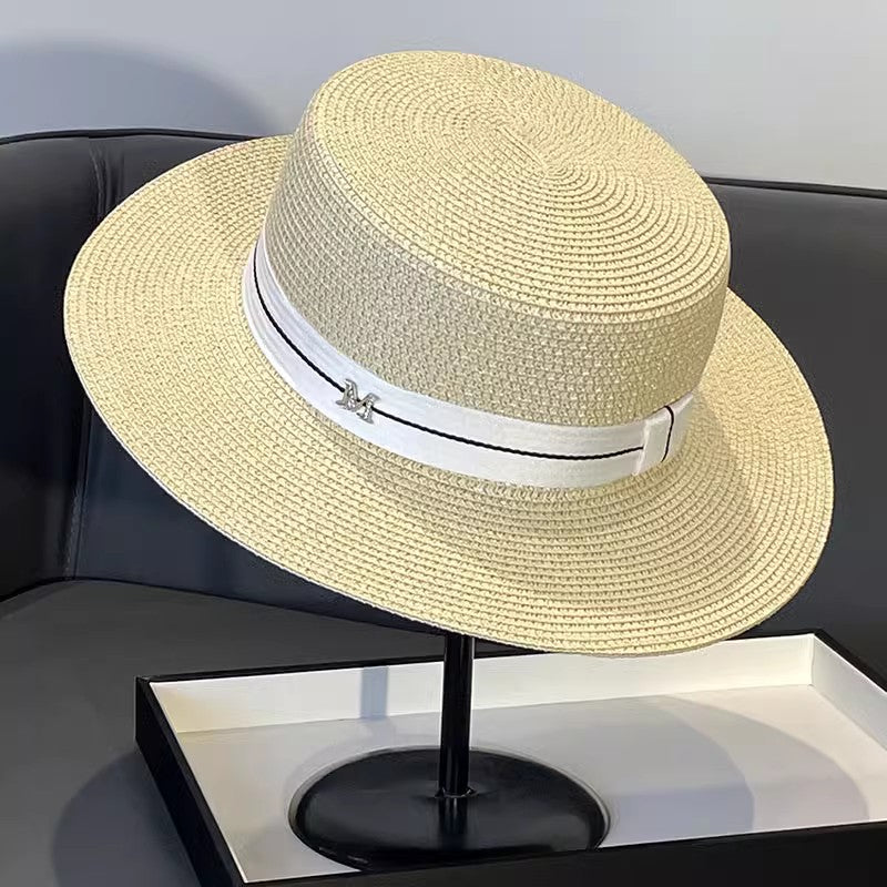 Japanese Style Straw Hat Women's 2023 New Summer French Style Sun-Blocking Straw Hat All-Match Face-Flattering Small Sun Hat