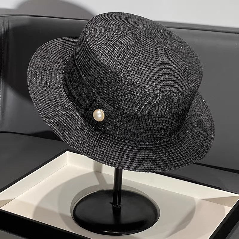 Japanese Style Straw Hat Women's 2023 New Summer French Style Sun-Blocking Straw Hat All-Match Face-Flattering Small Sun Hat