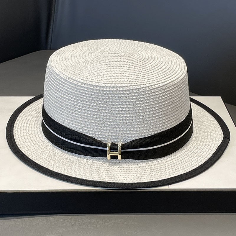 Japanese Style Straw Hat Women's 2023 New Summer French Style Sun-Blocking Straw Hat All-Match Face-Flattering Small Sun Hat