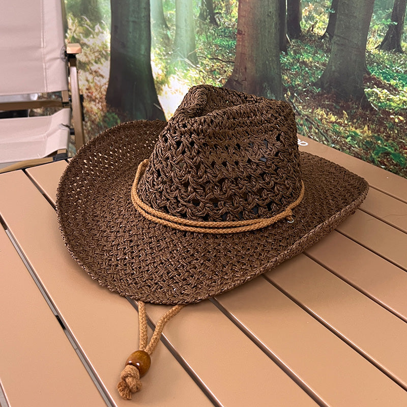 Summer Outing Seaside Beach Hat Outdoor Camping Casual Sun-Proof Sun Hat Female Western Cowboy Straw Hat Men