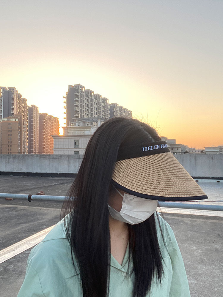 Xu Classmate Summer New Straw Hat Sun-Proof Topless Hat Beach Seaside Hat Female Summer Outing Straw Hat