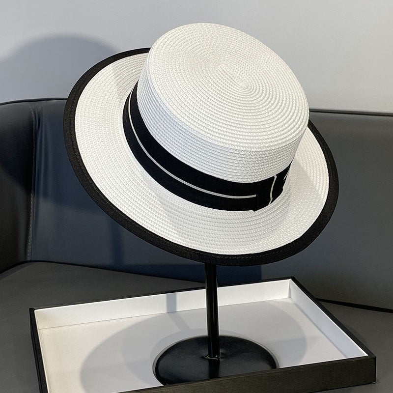 Japanese Style Straw Hat Women's 2023 New Summer French Style Sun-Blocking Straw Hat All-Match Face-Flattering Small Sun Hat