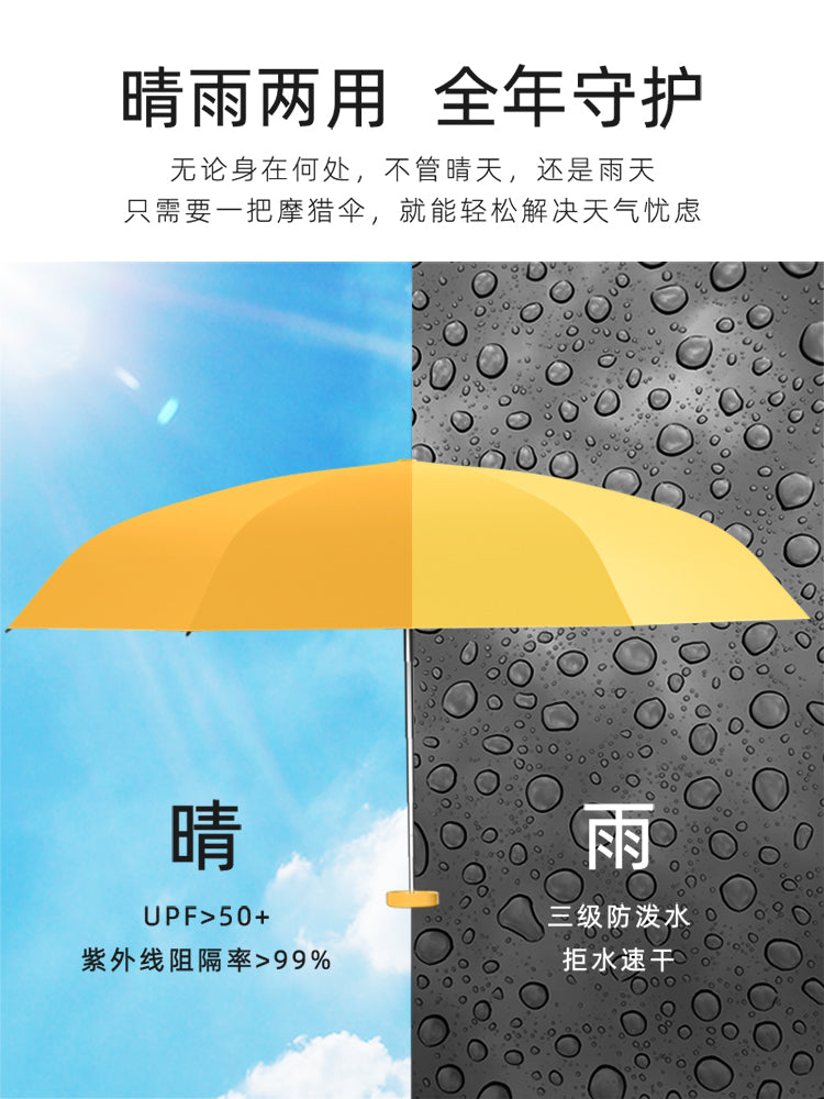 Mohunting Flat Six-Fold Sun Umbrella UV-Proof Sun Women's Sunny and Rain Dual-Use Small Portable Card Parasol Capsule