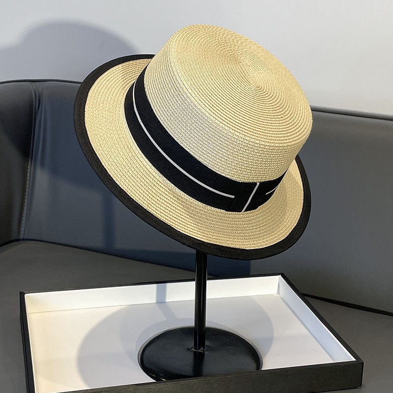 Japanese Style Straw Hat Women's 2023 New Summer French Style Sun-Blocking Straw Hat All-Match Face-Flattering Small Sun Hat