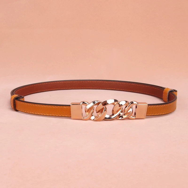 Women's Metal Simplicity Sweater Punch-Free Leather Belt - Jeglowstore