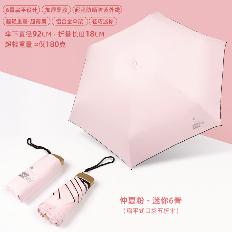 Aluminum Alloy Ultra-Light Portable Compact Foldable Mini Vinyl Sunshade All-Weather Umbrella Sun Protection UV Protection Sun Umbrella for Women