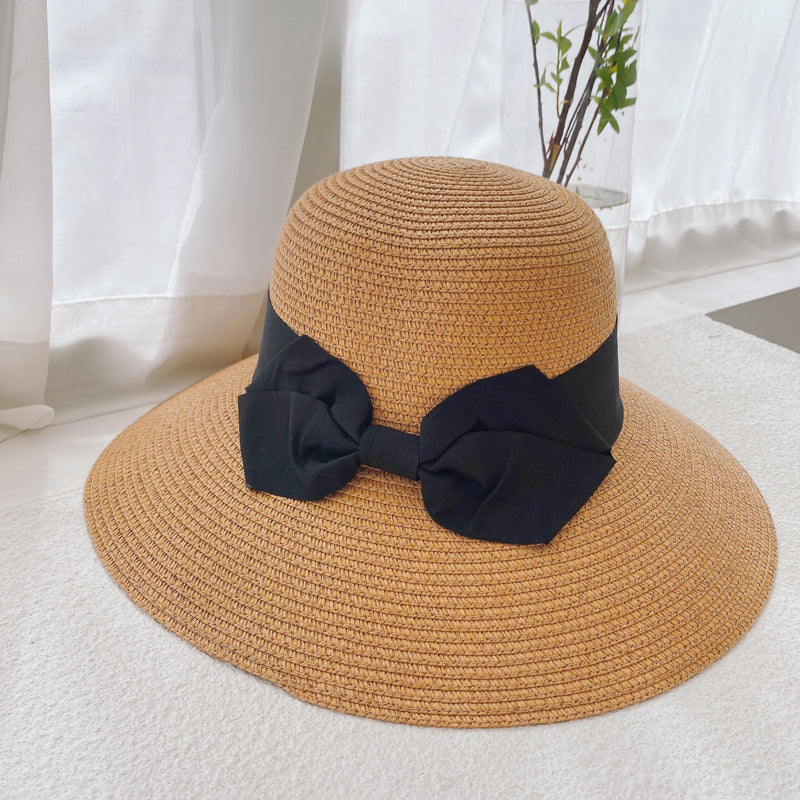 Straw Hat Women's Summer Outdoor Sun Protection Big Brim Straw Woven Bucket Hat Sun Hat Beach Hat UV Protection Sun Hat