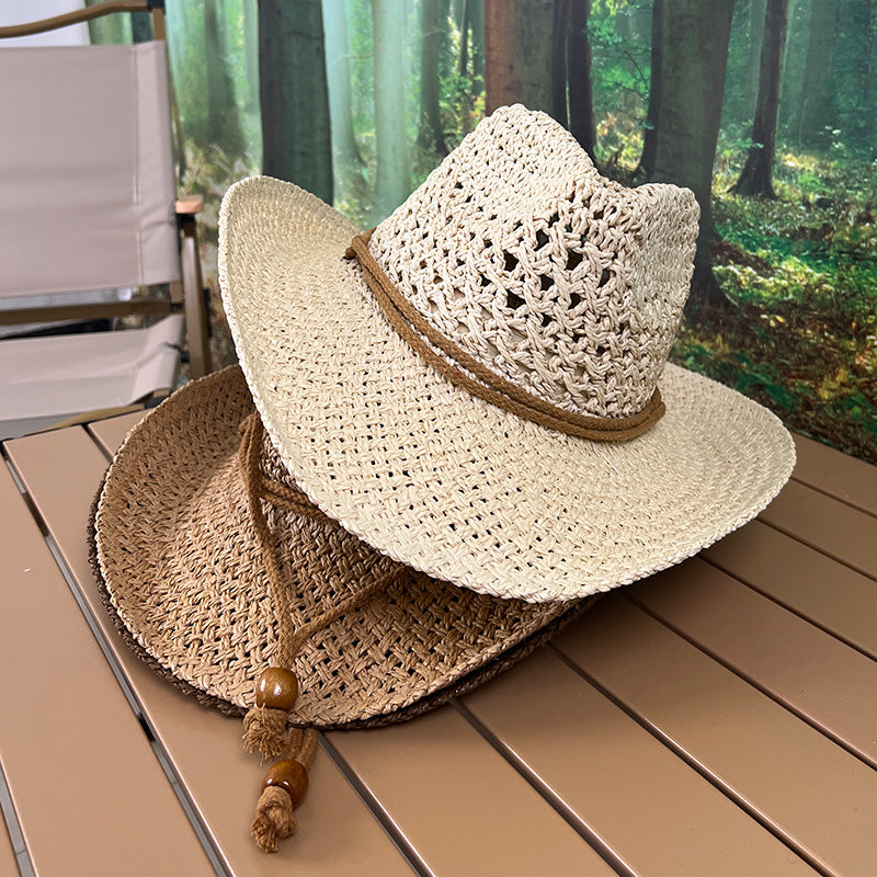 Summer Outing Seaside Beach Hat Outdoor Camping Casual Sun-Proof Sun Hat Female Western Cowboy Straw Hat Men