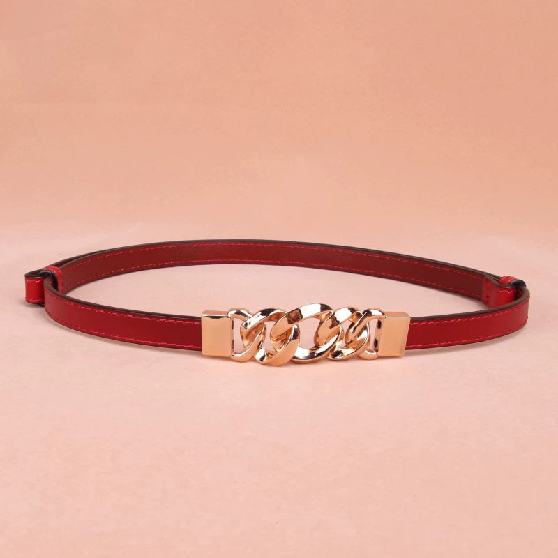 Women's Metal Simplicity Sweater Punch-Free Leather Belt - Jeglowstore