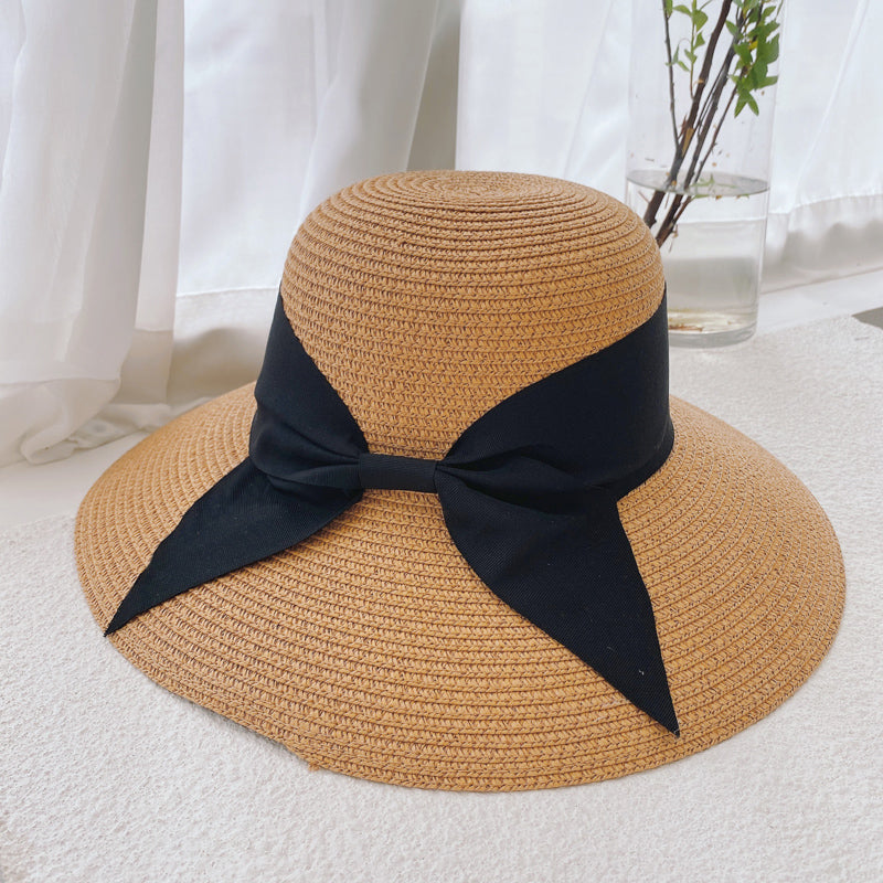 Straw Hat Women's Summer Outdoor Sun Protection Big Brim Straw Woven Bucket Hat Sun Hat Beach Hat UV Protection Sun Hat