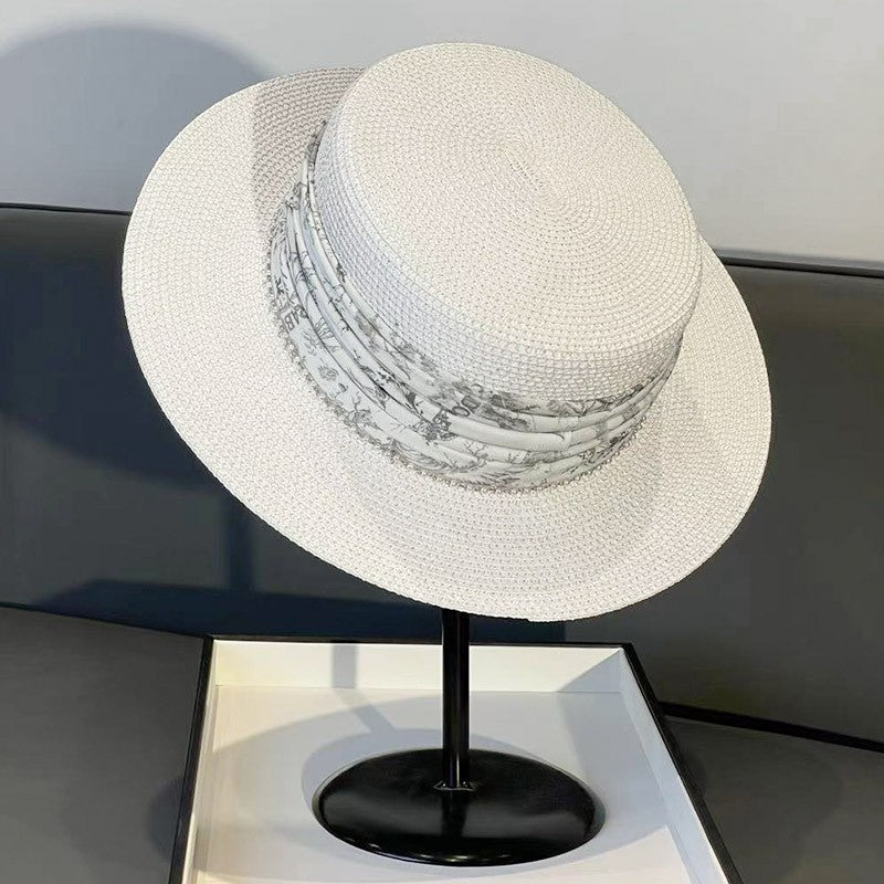 Japanese Style Straw Hat Women's 2023 New Summer French Style Sun-Blocking Straw Hat All-Match Face-Flattering Small Sun Hat