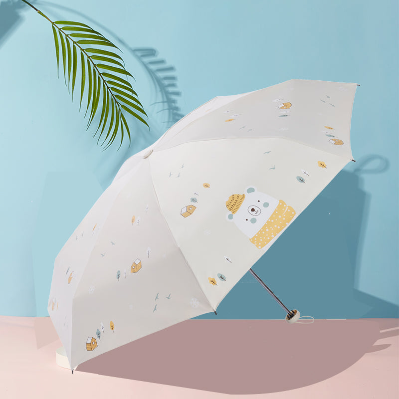 Paradise Ultra-Light Capsule Umbrella Sun Umbrella Umbrella Women's Sunny and Rain Dual-Use Five-Fold Umbrella Sun Protection UV Protection Small Portable