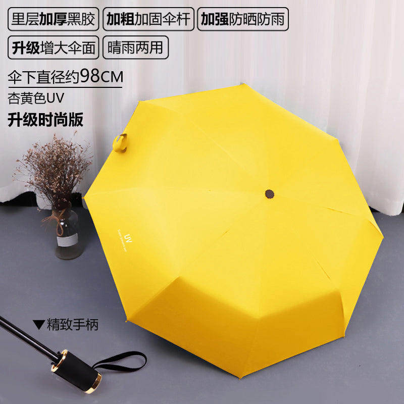 Sun Umbrella Women's Sunny and Rain Dual-Use Sun Protection Anti-UV Umbrella Capsule Small Portable Foldable Black Glue 50% off Sun Umbrella