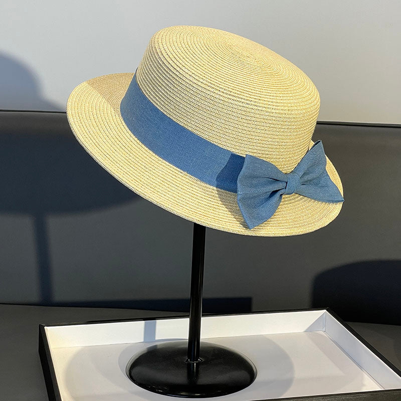 Japanese Style Straw Hat Women's 2023 New Summer French Style Sun-Blocking Straw Hat All-Match Face-Flattering Small Sun Hat