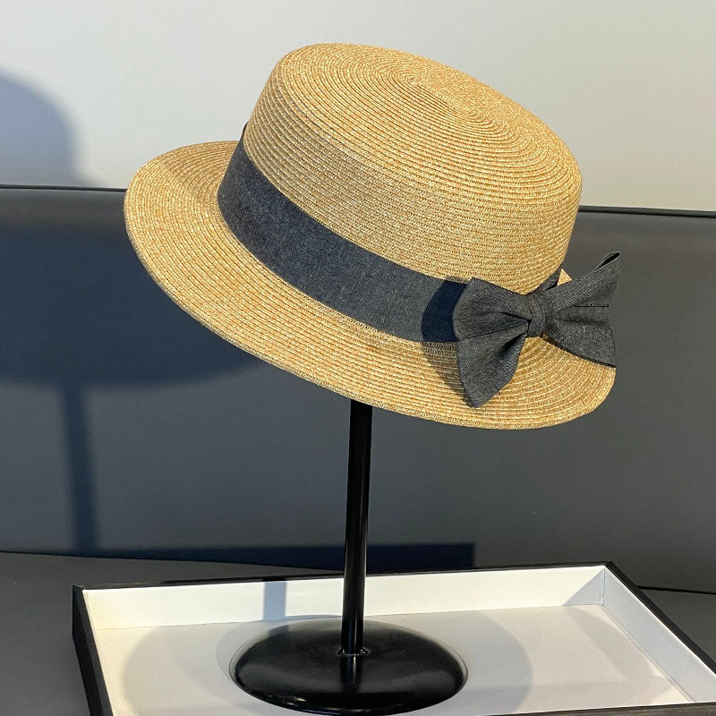 Japanese Style Straw Hat Women's 2023 New Summer French Style Sun-Blocking Straw Hat All-Match Face-Flattering Small Sun Hat