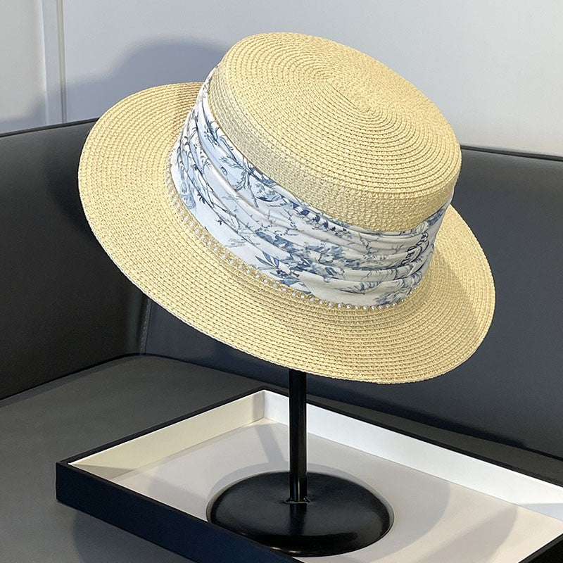 Japanese Style Straw Hat Women's 2023 New Summer French Style Sun-Blocking Straw Hat All-Match Face-Flattering Small Sun Hat