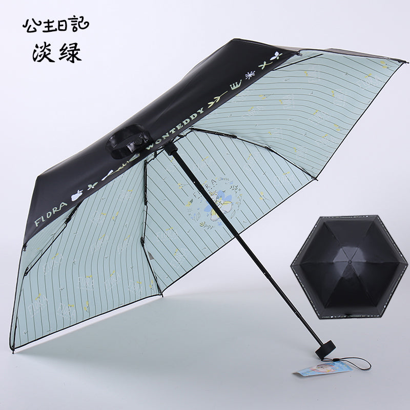 Paradise Ultra-Light Capsule Umbrella Sun Umbrella Umbrella Women's Sunny and Rain Dual-Use Five-Fold Umbrella Sun Protection UV Protection Small Portable