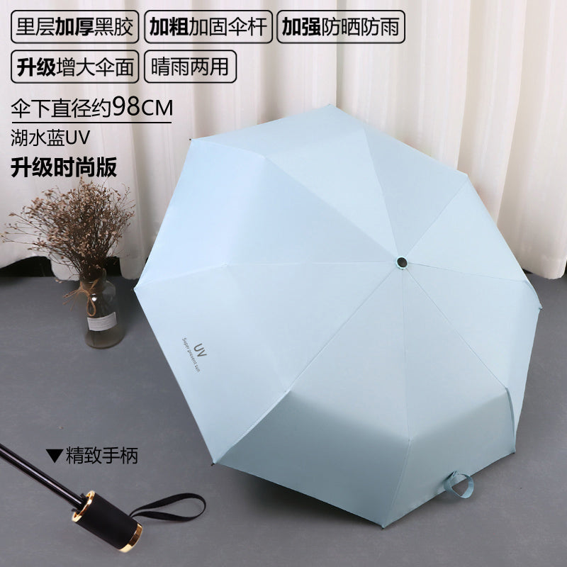 Sun Umbrella Women's Sunny and Rain Dual-Use Sun Protection Anti-UV Umbrella Capsule Small Portable Foldable Black Glue 50% off Sun Umbrella