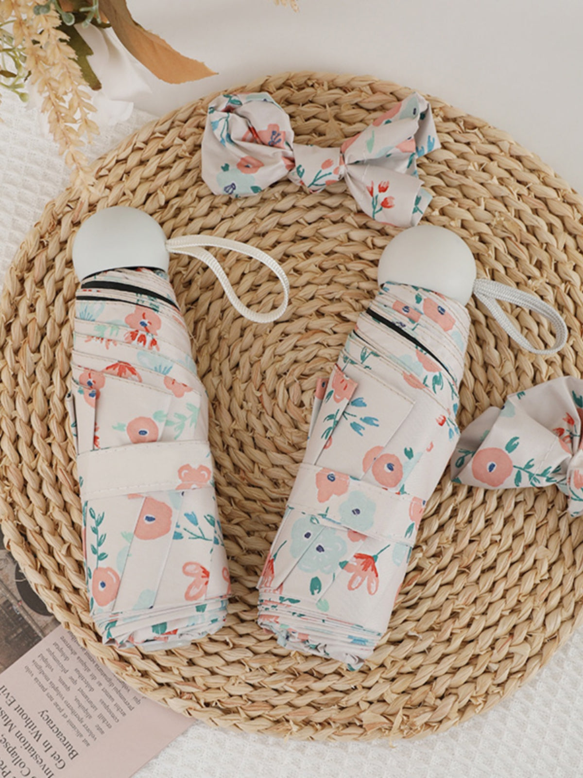 French Style Floral Umbrella Women's Sunny and Rain Dual-Use Automatic Sun Small Portable Sun Protection UV Protection Good-looking Sunshade Umbrella