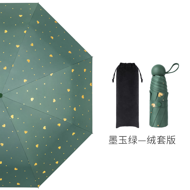 Zuodu Good-looking Sun Umbrella Sun Protection UV Protection Sunshade Women's Sunny and Rain Dual-Use Small Light and Portable Five-Fold Capsule