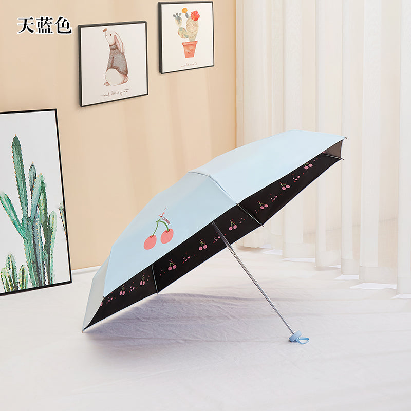 Paradise Ultra-Light Capsule Umbrella Sun Umbrella Umbrella Women's Sunny and Rain Dual-Use Five-Fold Umbrella Sun Protection UV Protection Small Portable