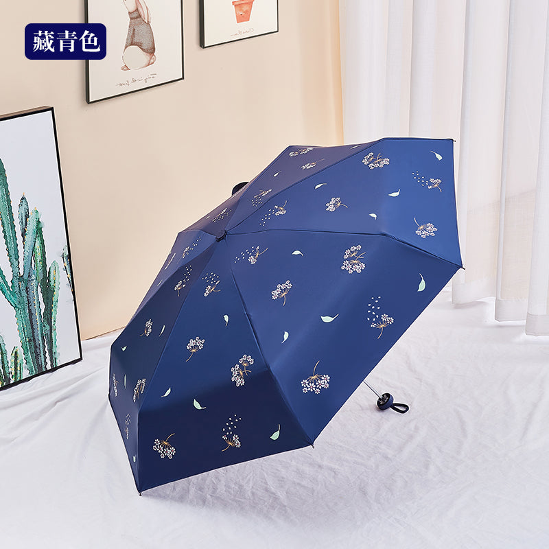 Paradise Ultra-Light Capsule Umbrella Sun Umbrella Umbrella Women's Sunny and Rain Dual-Use Five-Fold Umbrella Sun Protection UV Protection Small Portable