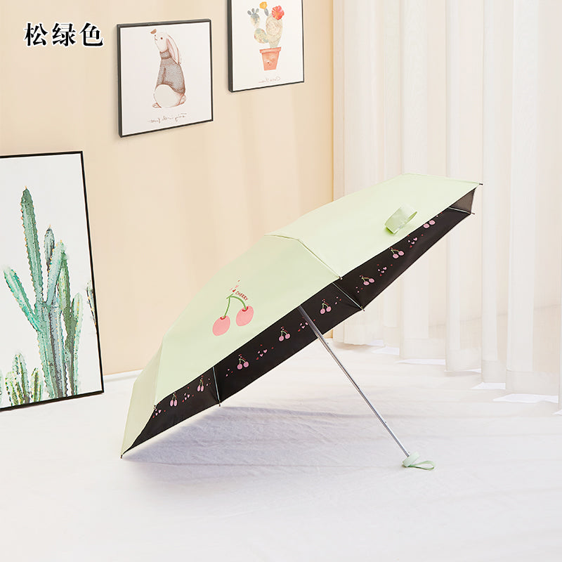 Paradise Ultra-Light Capsule Umbrella Sun Umbrella Umbrella Women's Sunny and Rain Dual-Use Five-Fold Umbrella Sun Protection UV Protection Small Portable