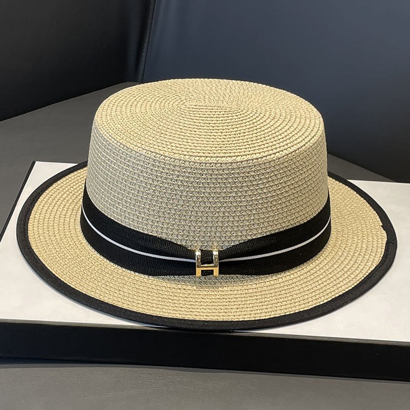 Japanese Style Straw Hat Women's 2023 New Summer French Style Sun-Blocking Straw Hat All-Match Face-Flattering Small Sun Hat