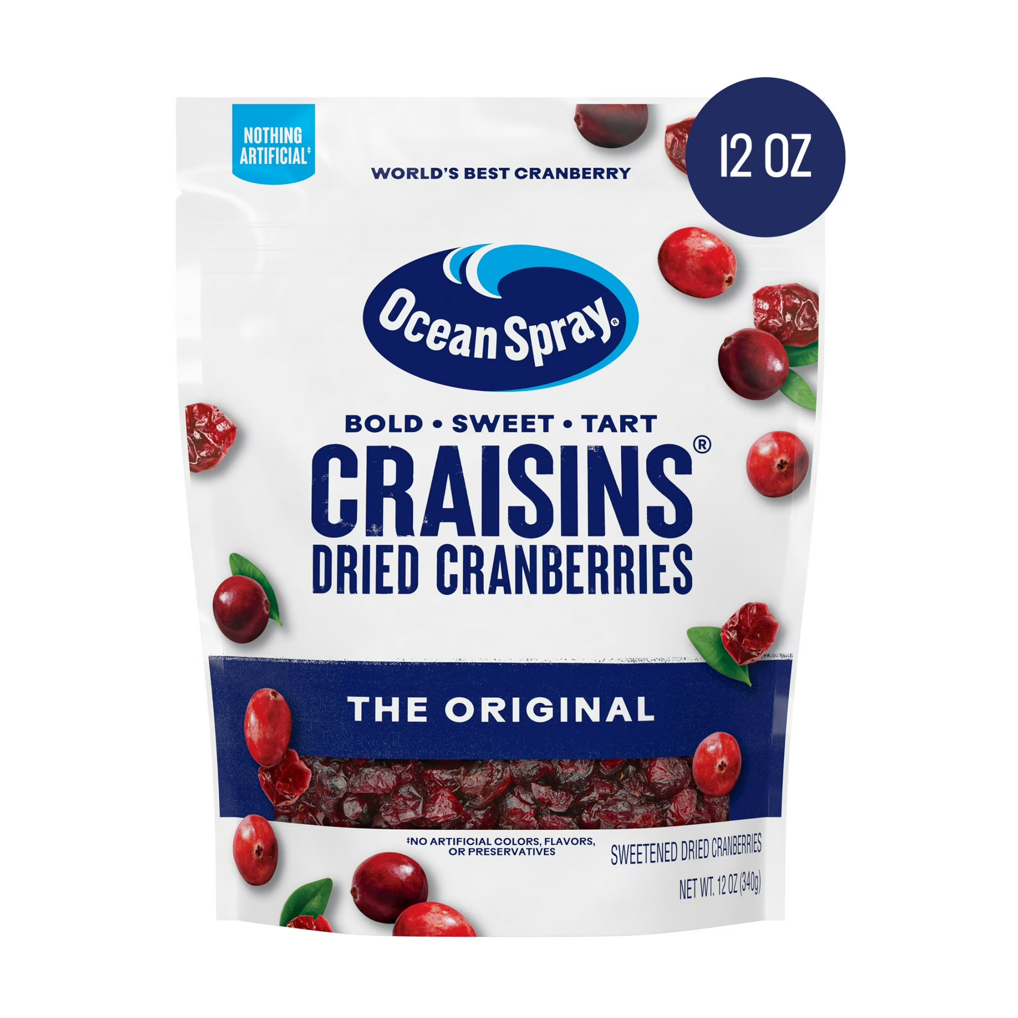 Ocean Spray® Craisins® Original Dried Cranberries, Dried Fruit, 12 oz Pouch