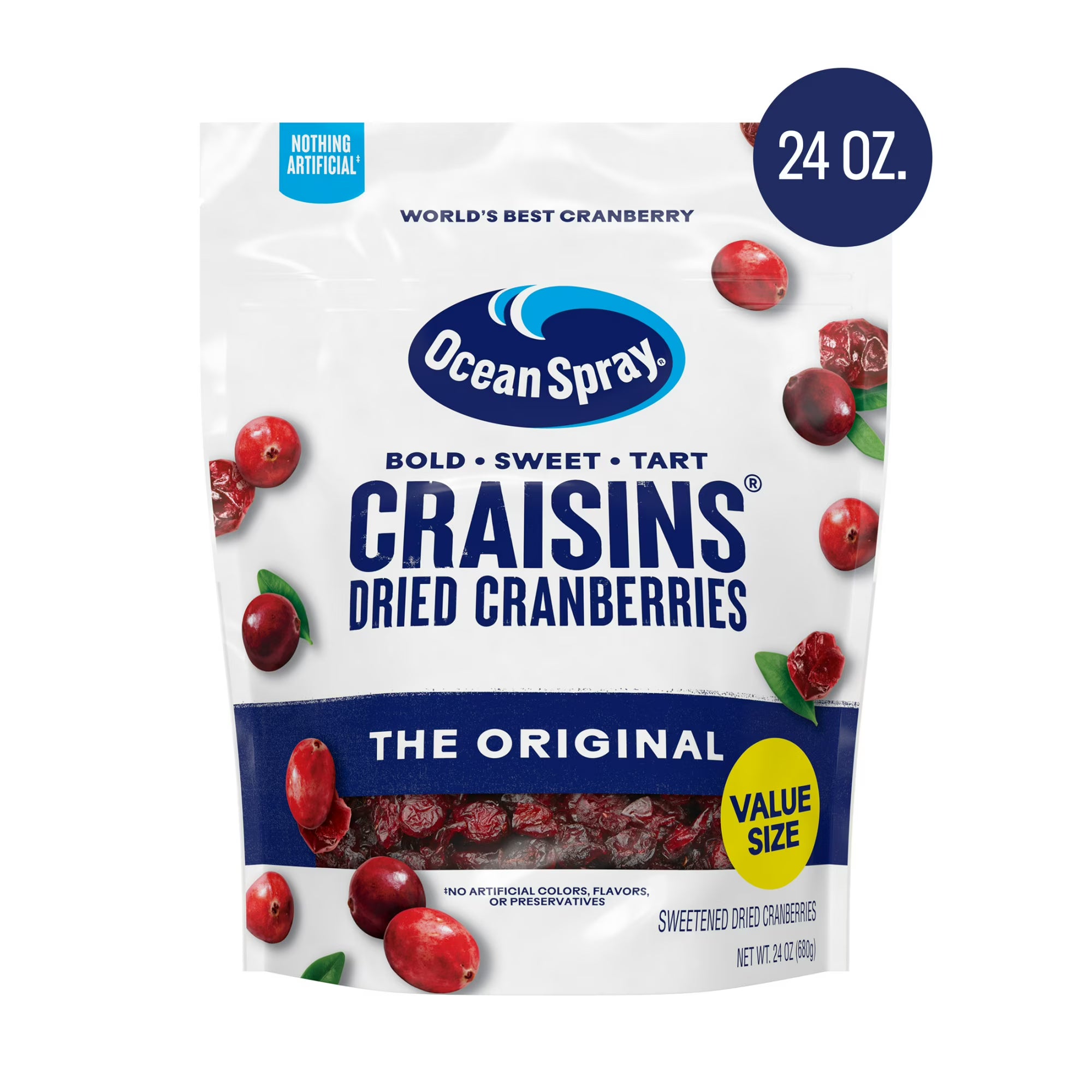 Ocean Spray® Craisins® Original Dried Cranberries, Dried Fruit, 24 oz Pouch