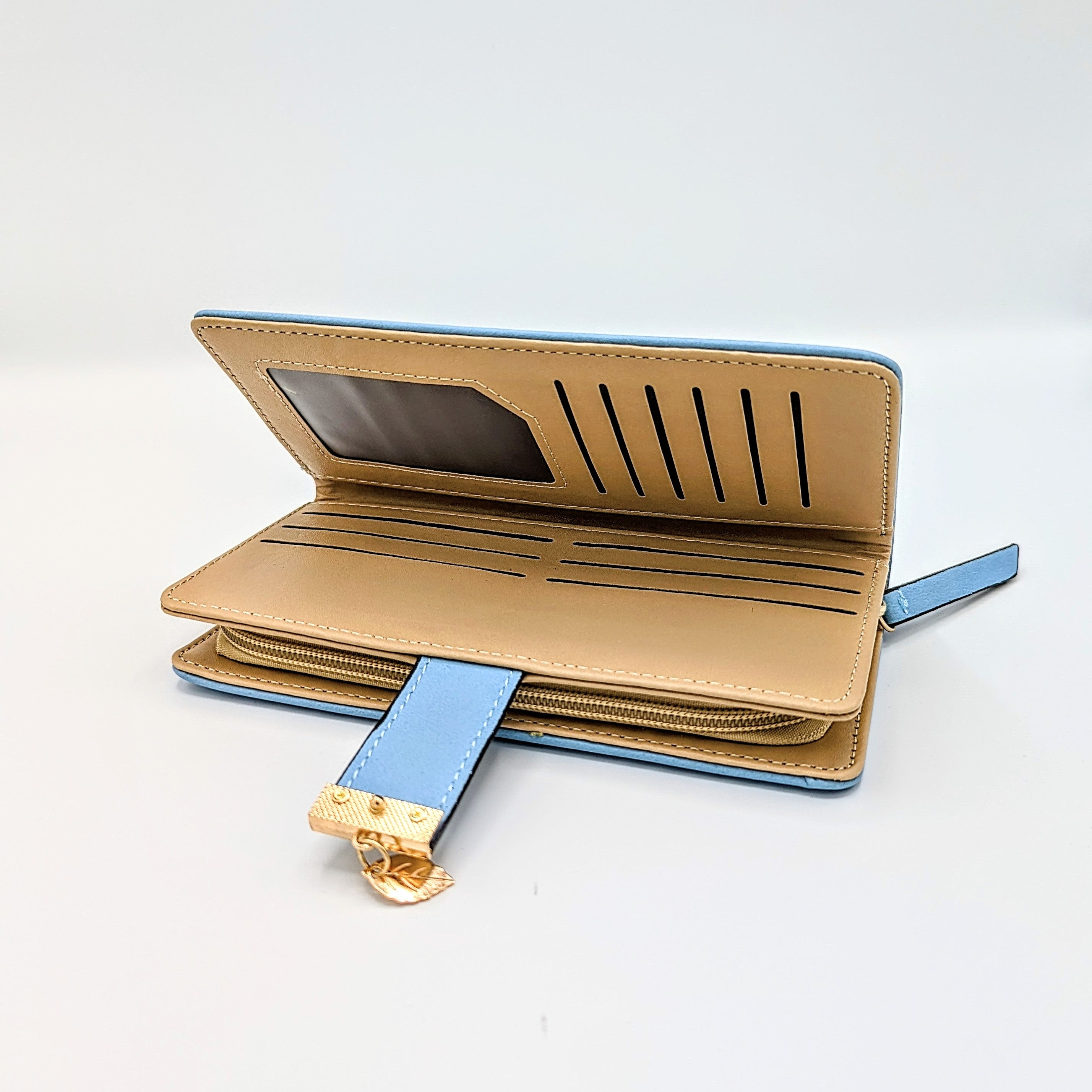 Women clutch purse, multi space crystal leaves design pulse