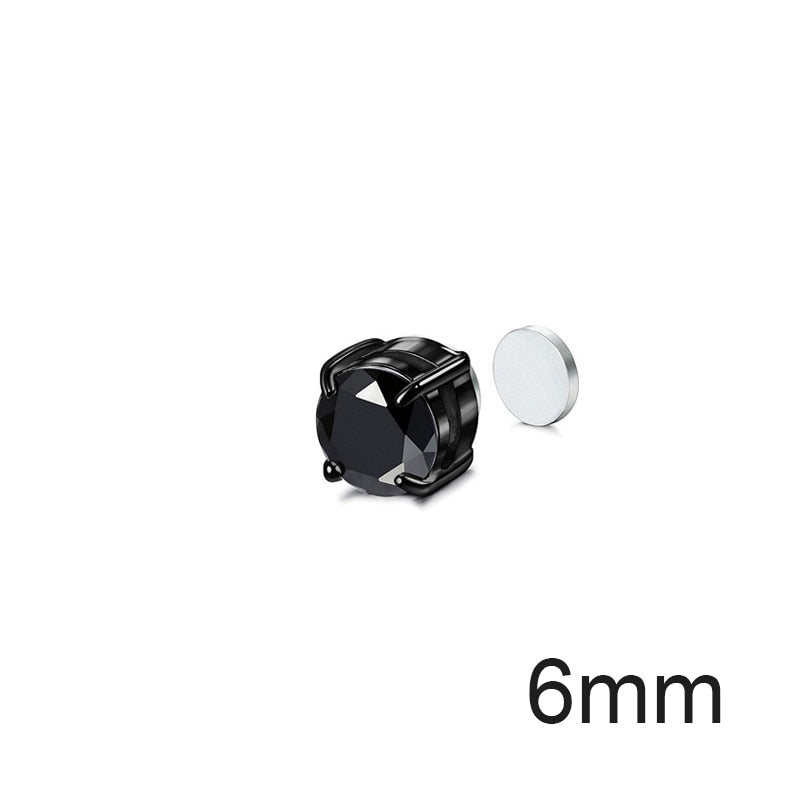 Fashion Magnetic Stud Earring Men Women Shining Magnet Ear Studs Zircon Stone Ear Clip Non-piercing Earrings Jewelry Accessories